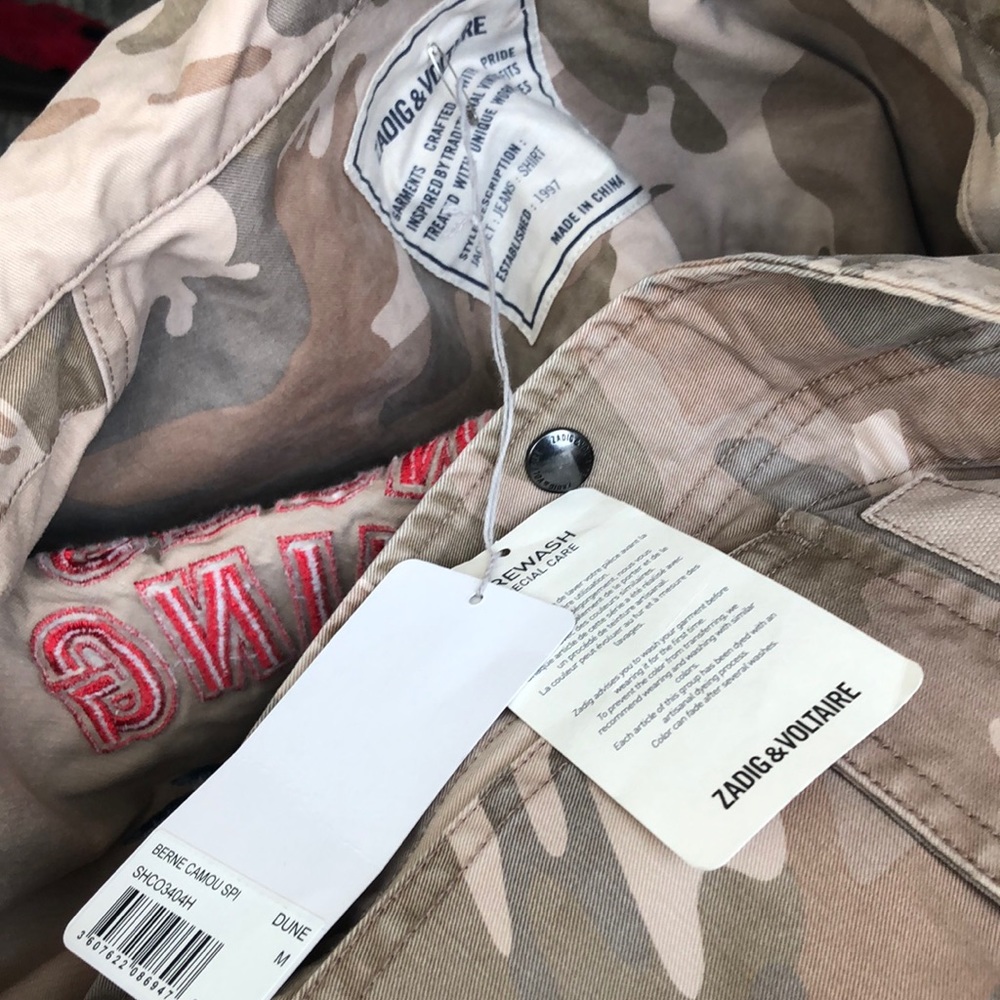 NWT ZADIG & VOLTAIRE BERNE CAMOU JACKET ! - Picture 7 of 7